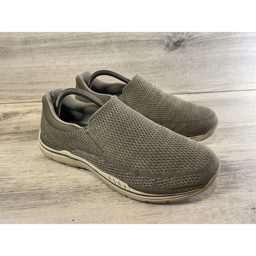 Skechers Mens 8.5 Expected‎ Gomel Relaxed Fit Slip On Tan 65086 Taupe Shoes